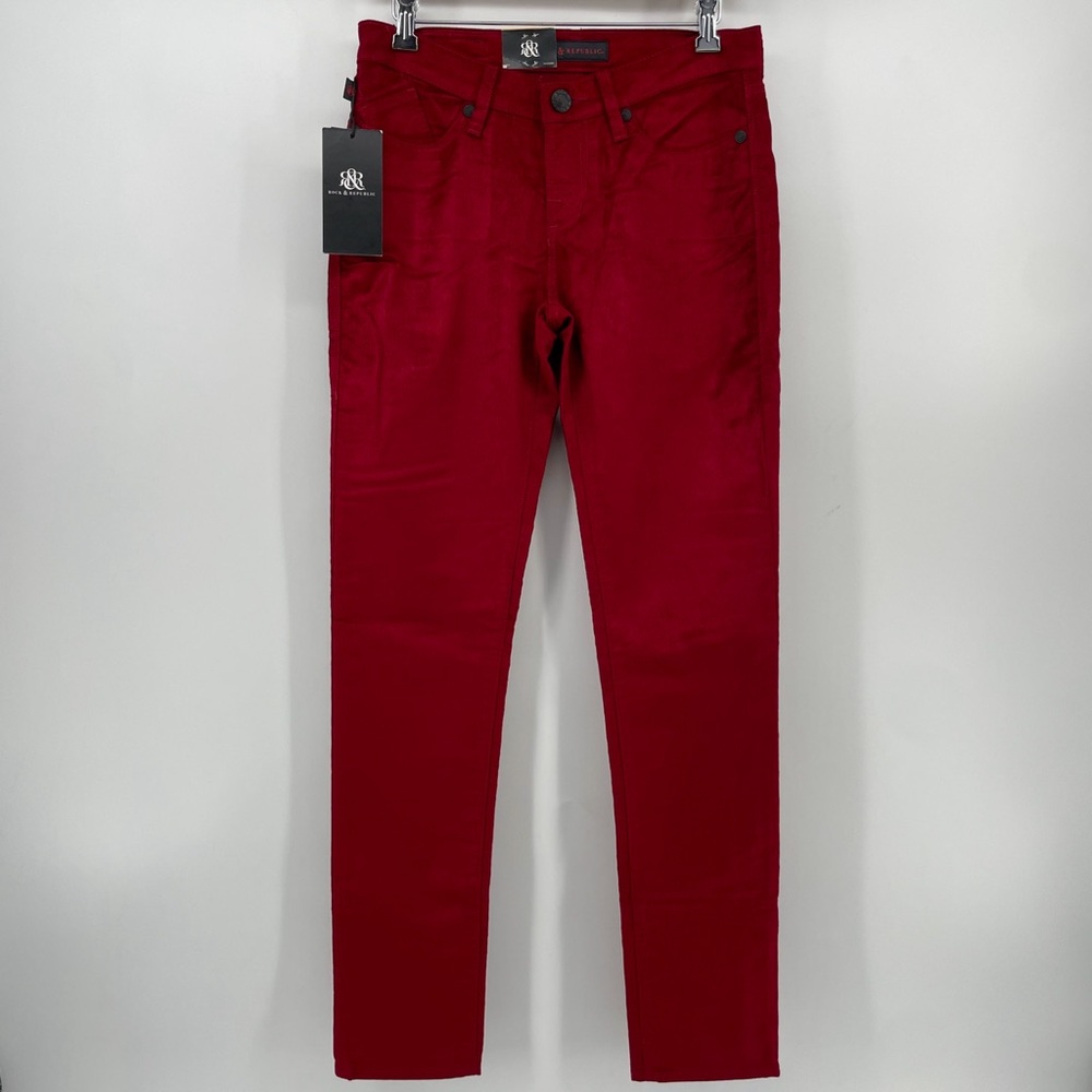 Rock & Republic Berlin Skinny Jeans Poison Apple Red Corduroy 6 Misses New